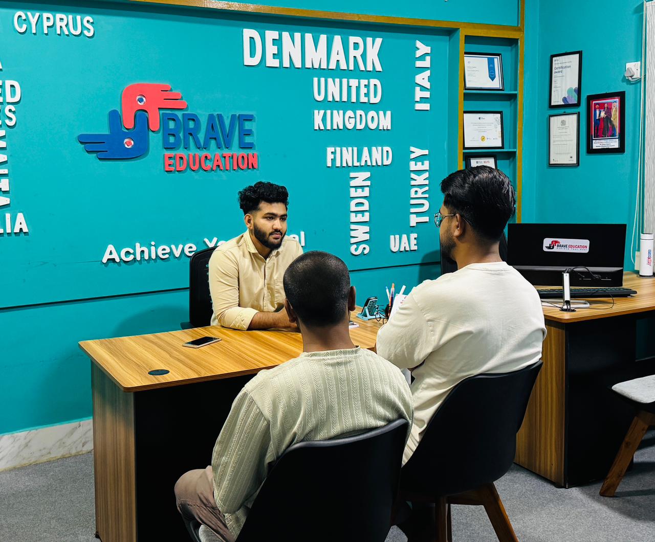 A counsellor guiding students at our Sylhet office
